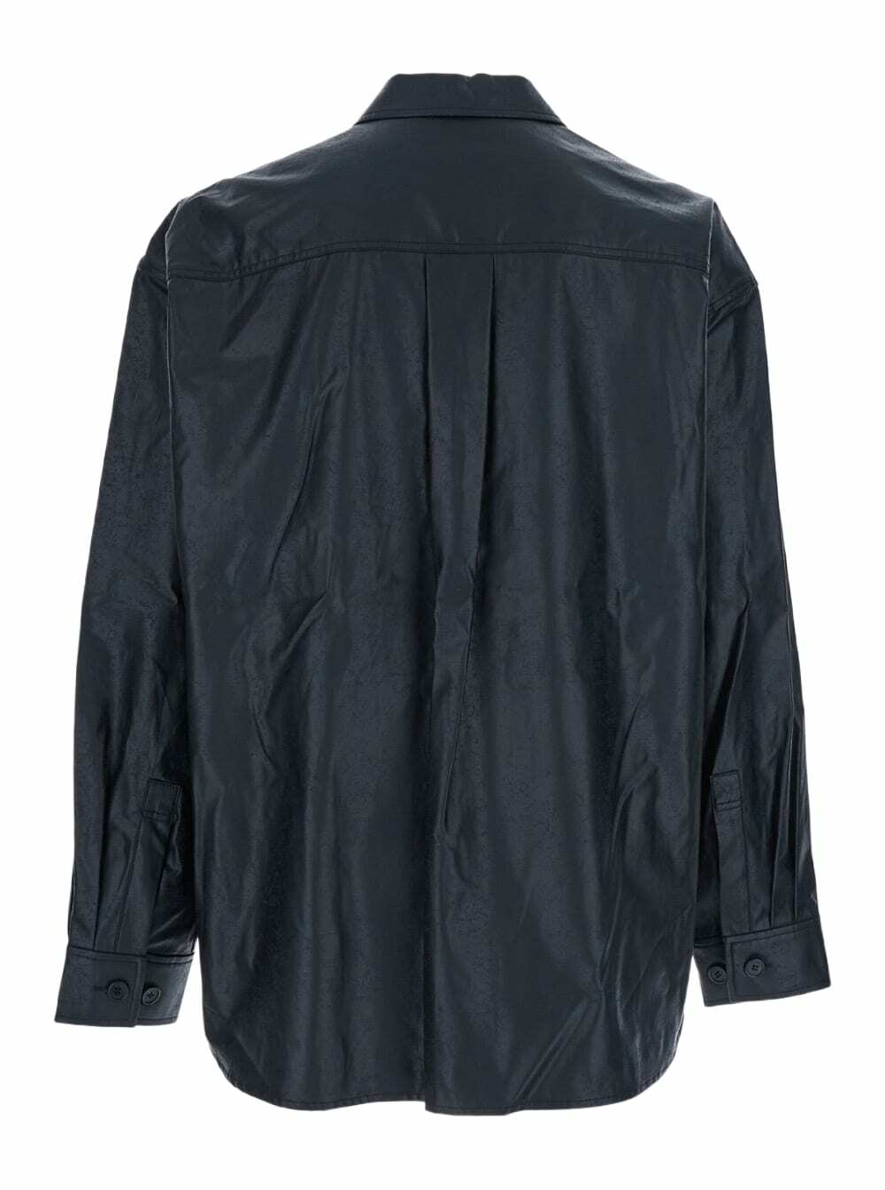 Juun.J Dark Blue Shirt With Classic Collar And Chest Pocket In Cotton Man