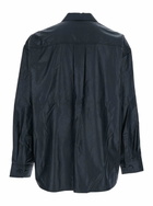 Juun.J Dark Blue Shirt With Classic Collar And Chest Pocket In Cotton Man