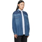 Maison Margiela Blue Bicolor Denim Shirt