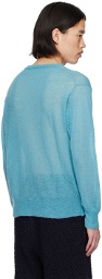 AURALEE Blue Semi-sheer Sweater