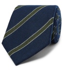 Bigi - 9cm Striped Cashmere-Jacquard Tie - Blue