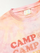 Camp High - Tie-Dyed Logo-Print Cotton-Jersey T-Shirt - Pink