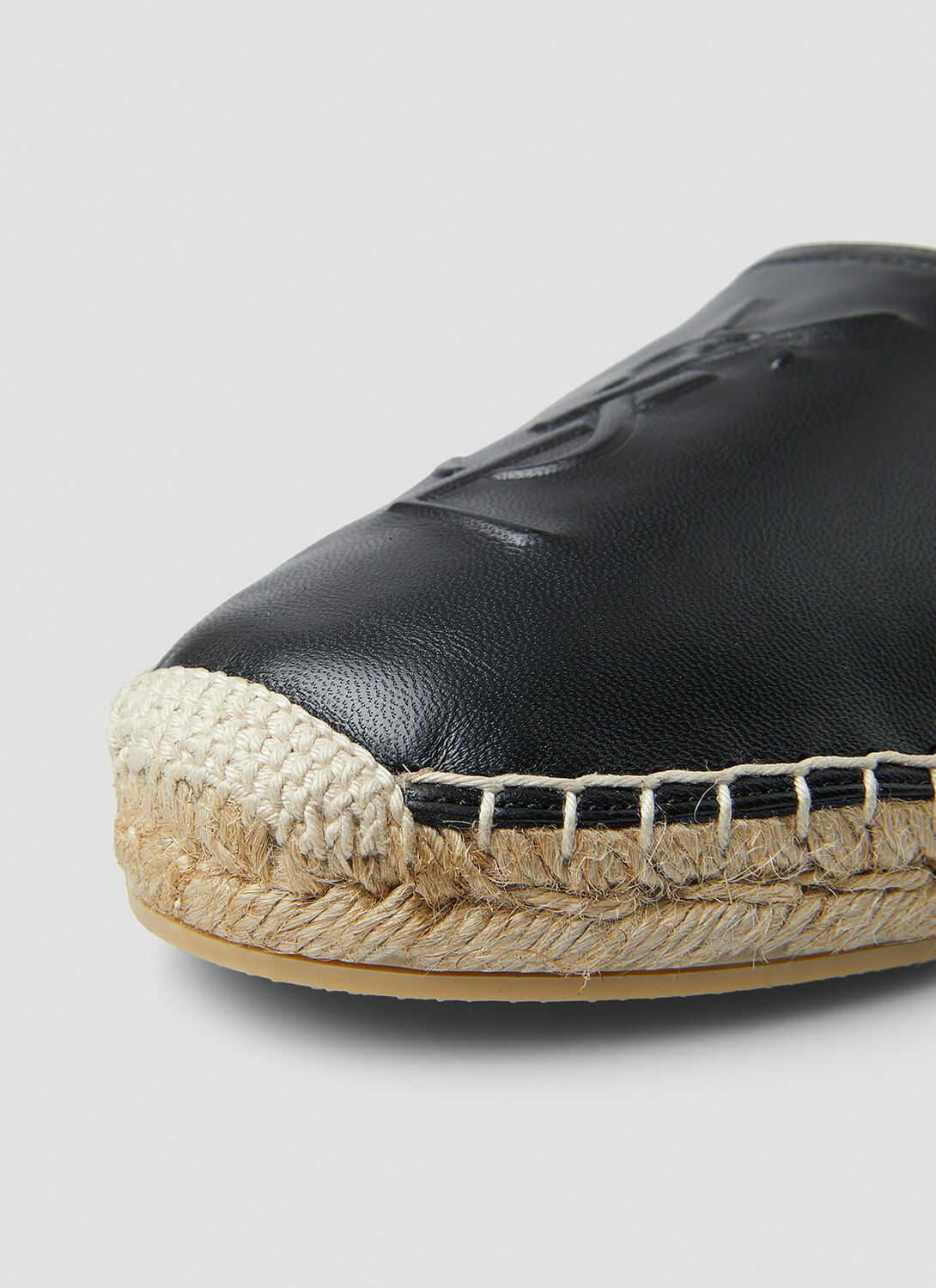 Saint Laurent YSL Embossed Flat Espadrilles