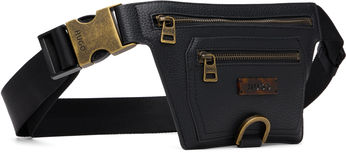 Hugo Black Grained Belt Bag