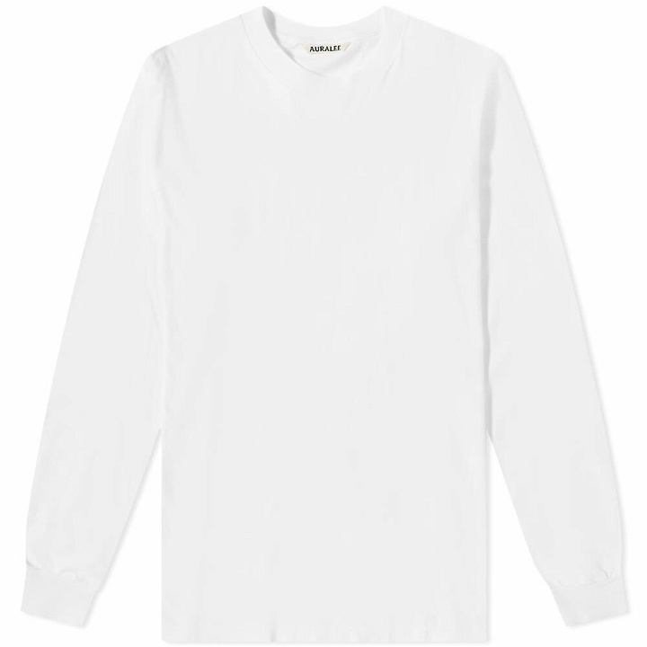 Photo: Auralee Men's Long Sleeve Seamless T-Shirt in White
