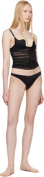 Fleur du Mal Black Seduce U-Plunge Mesh Cami Bra