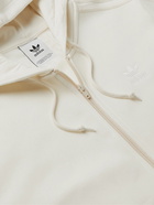 adidas Originals - Adicolor 3 Stripes Cotton-Blend Jersey Zip-Up Hoodie - Neutrals