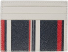 Thom Browne White Seasonal Stripe Card Holder