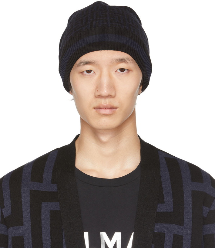 Photo: Balmain Black & Navy Wool Beanie