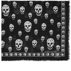 Alexander McQueen Men's Skull Pashmina Scarf in Black/Ivory