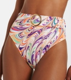 Alexandra Miro Iris belted printed bikini bottoms