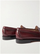 G.H. Bass & Co. - Maharishi Weejun Larson Embossed Leather Penny Loafers - Burgundy