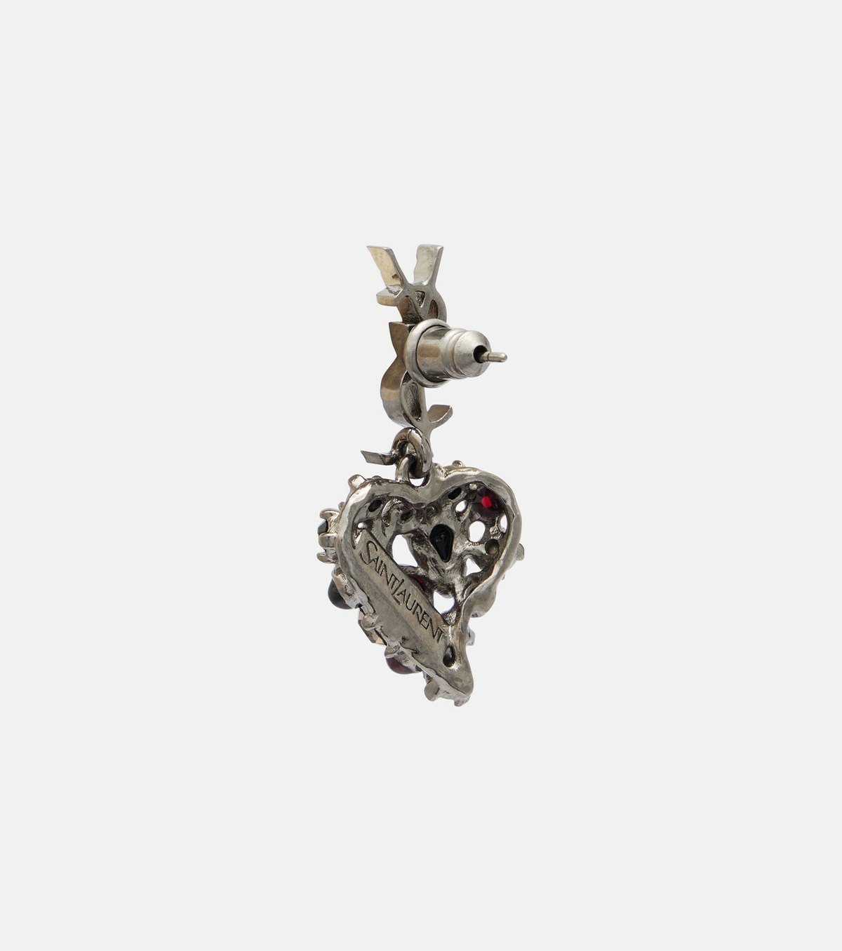 Saint Laurent Cassandre embellished drop earrings