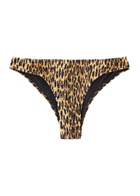 Damson Madder Leopard-print Smocked Bikini Briefs