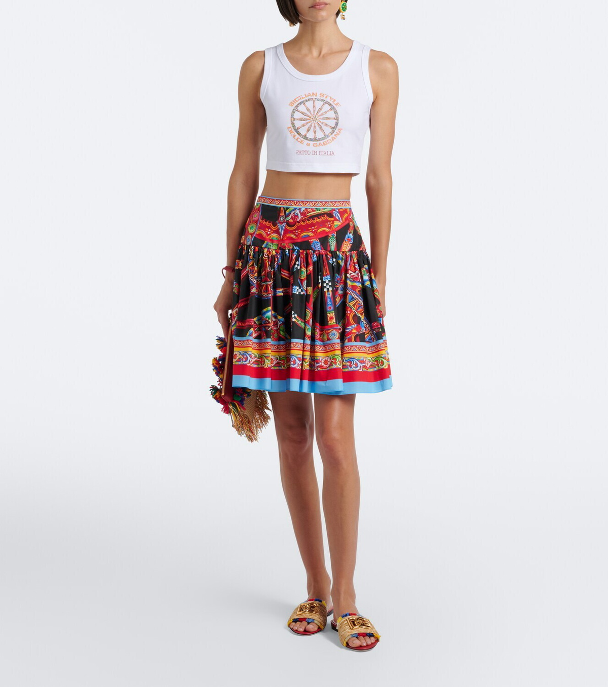 Dolce&Gabbana Caretto cotton-blend crop top