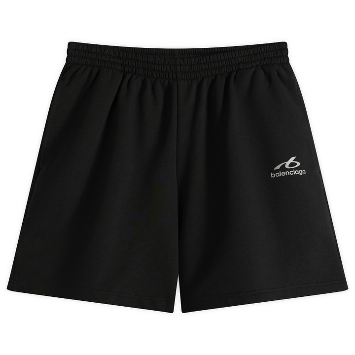 Photo: Balenciaga Men's Logo Cotton Sweat Shorts in Black