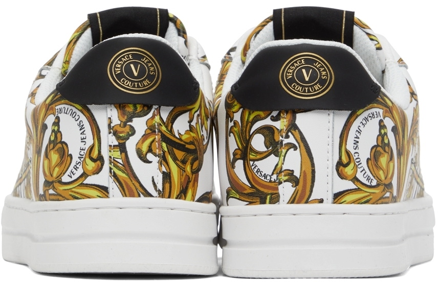 Versace Jeans Couture White & Gold Regalia Baroque Sneakers  display picture 3