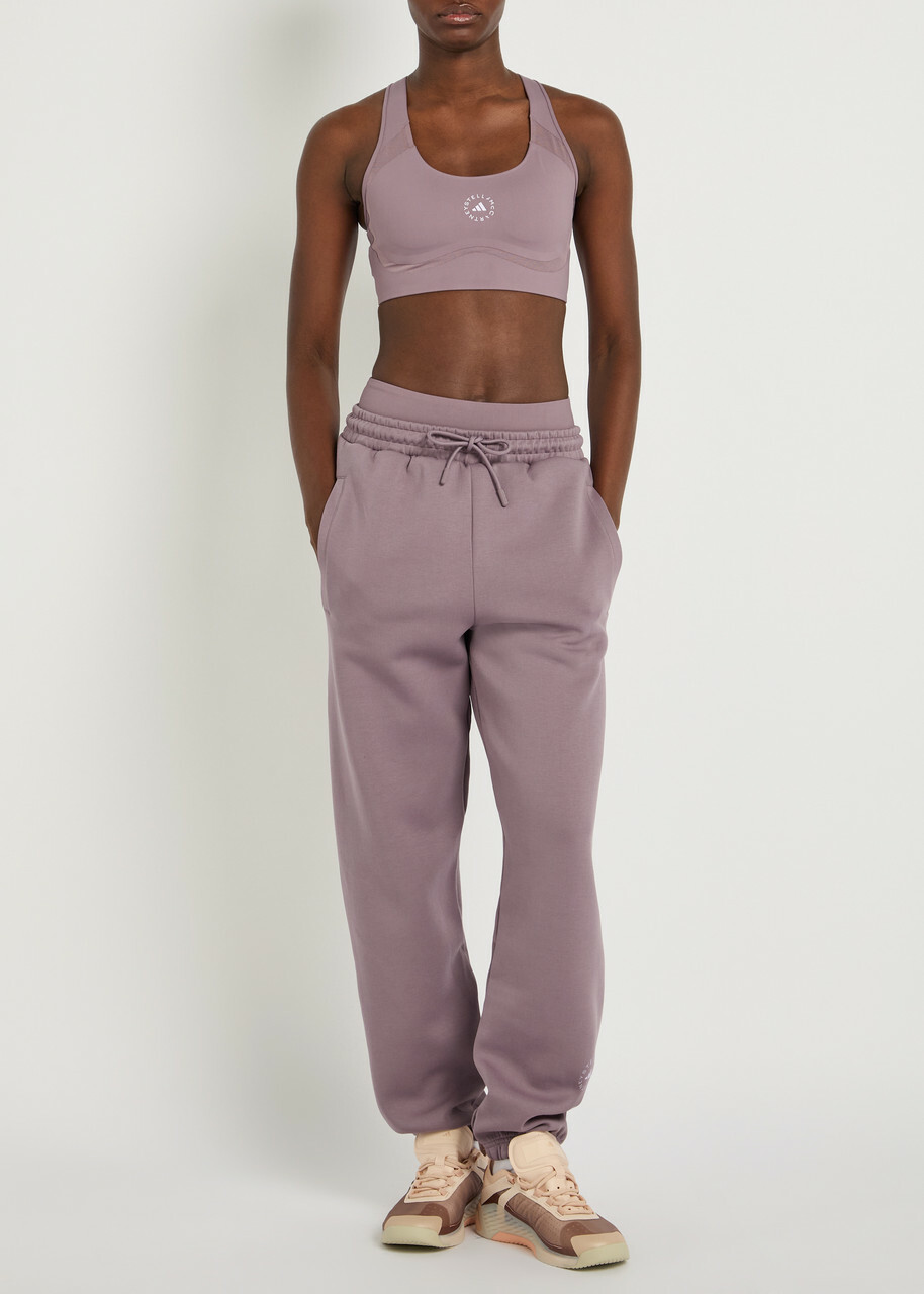 Adidas X Stella Mccartney Logo-print Cotton Sweatpants Purple