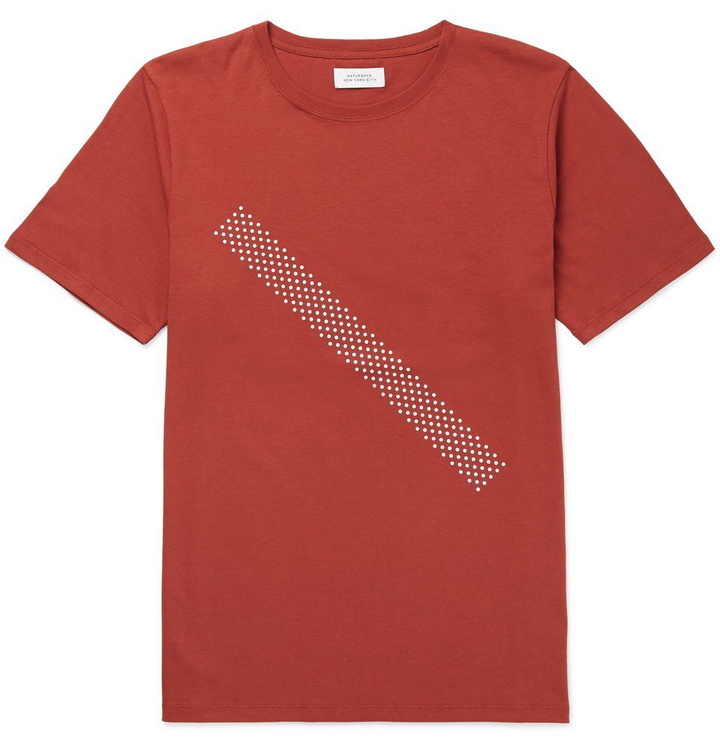 Photo: Saturdays NYC - Printed Cotton-Jersey T-Shirt - Men - Red