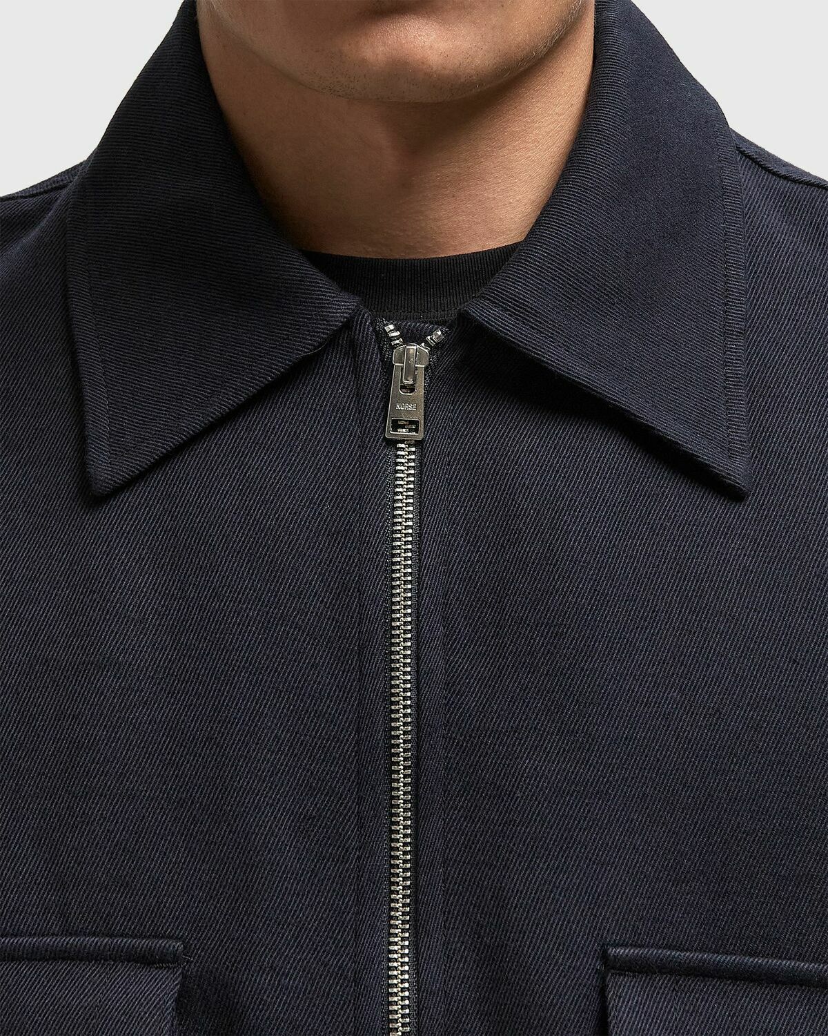 Norse Projects Aksel Cavalry Cotton Wool Windstopper Jacket Blue Mens Windbreaker