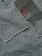 ENFANTS RICHES DÉPRIMÉS - Assemblage Appliquéd Printed Cotton Jumpsuit - Blue