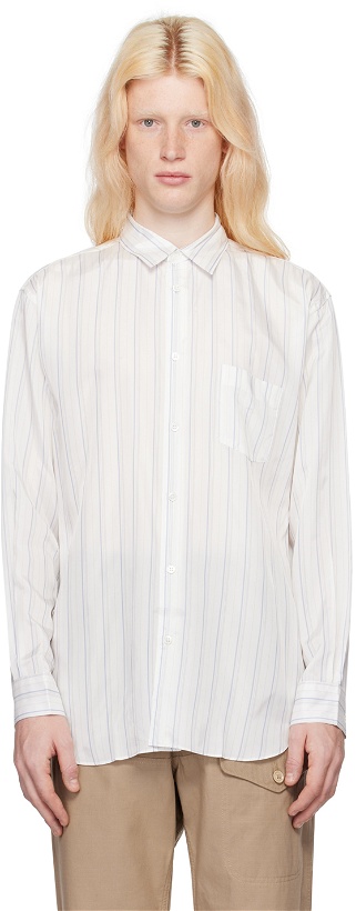 Photo: Comme des Garçons Shirt White Striped Shirt