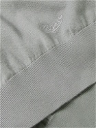 Ermenegildo Zegna - Logo-Embroidered Cotton Polo Shirt - Gray