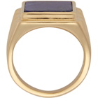 Bottega Veneta Gold Lapis Lazuli Ring