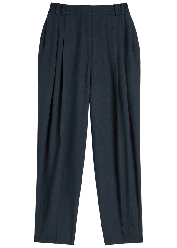 Photo: Tove Robena Pleated Wool Trousers Navy