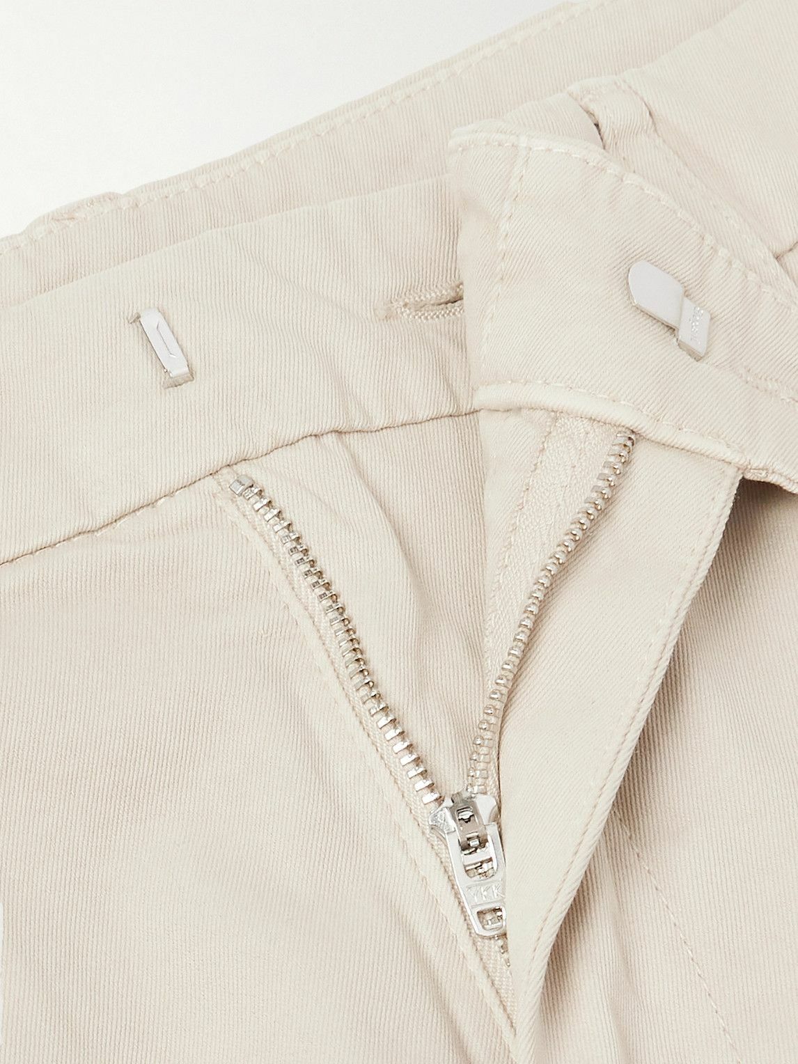 Eleventy - Straight-Leg Pleated Stretch Cotton and Lyocell-Blend Trousers - Neutrals
