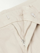 Eleventy - Straight-Leg Pleated Stretch Cotton and Lyocell-Blend Trousers - Neutrals