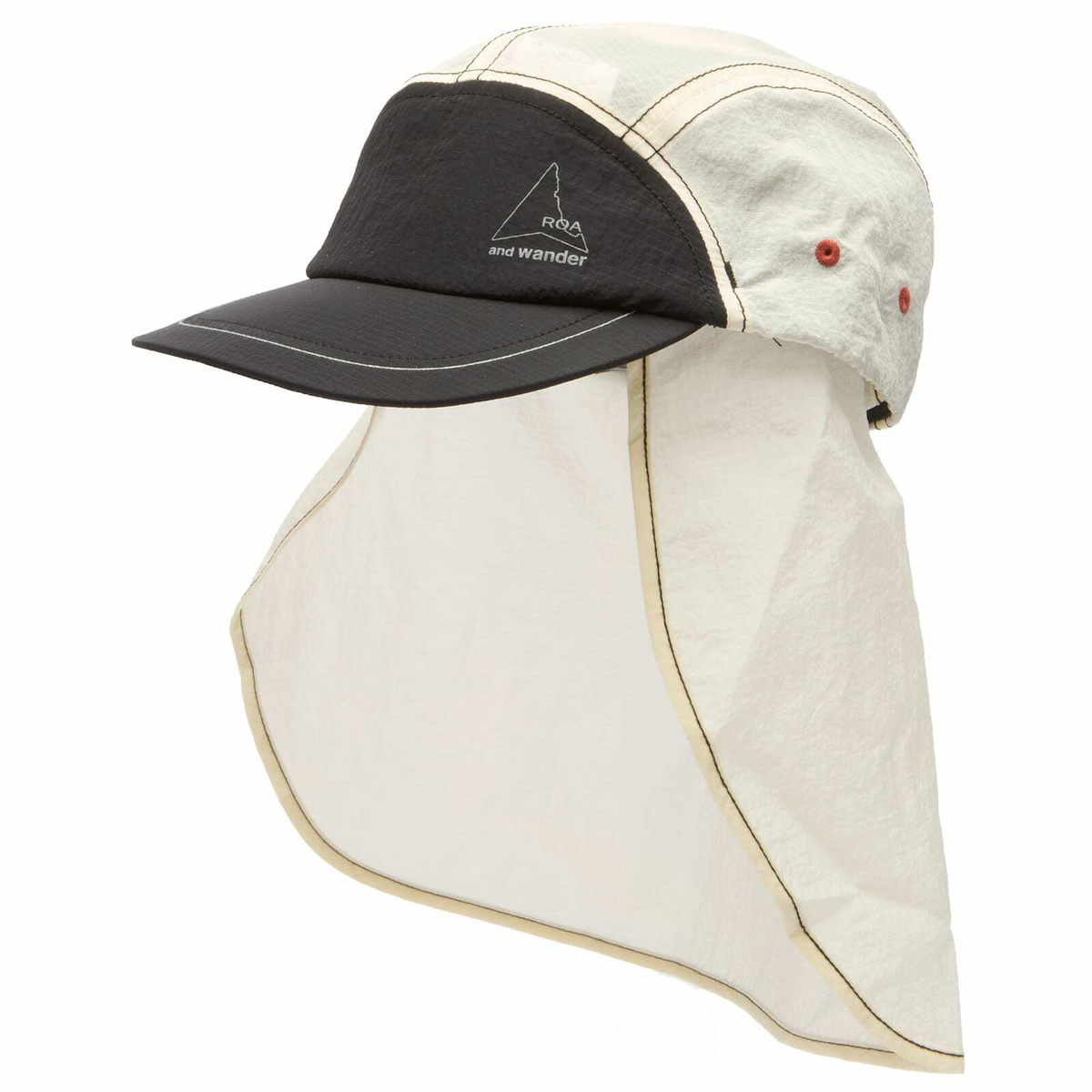 and wander Men's x ROA Ripstop Wind Cap in Off White 