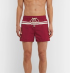 Atalaye - Roya Short-Length Striped Swim Shorts - Red