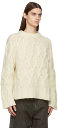 Acne Studios Off-White Chunky Cable Knit Sweater