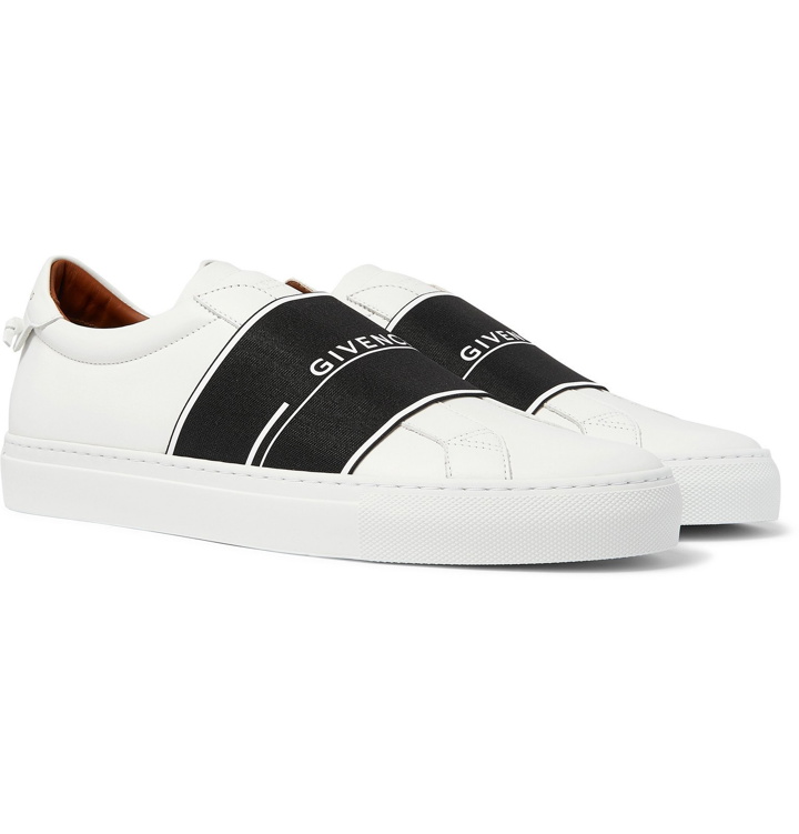 Photo: Givenchy - Urban Street Logo-Print Leather Slip-On Sneakers - White