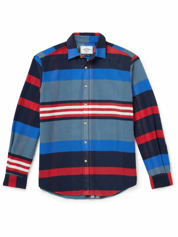 Photo: Portuguese Flannel - Striped Cotton-Flannel Shirt - Blue