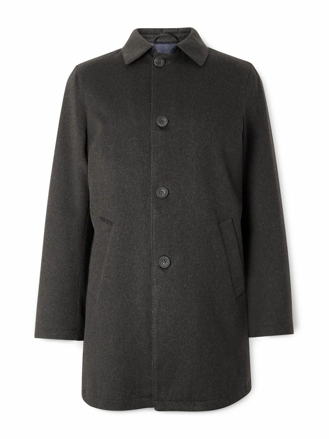 Rubinacci - Suede-Trimmed Brushed Cashmere Coat - Brown