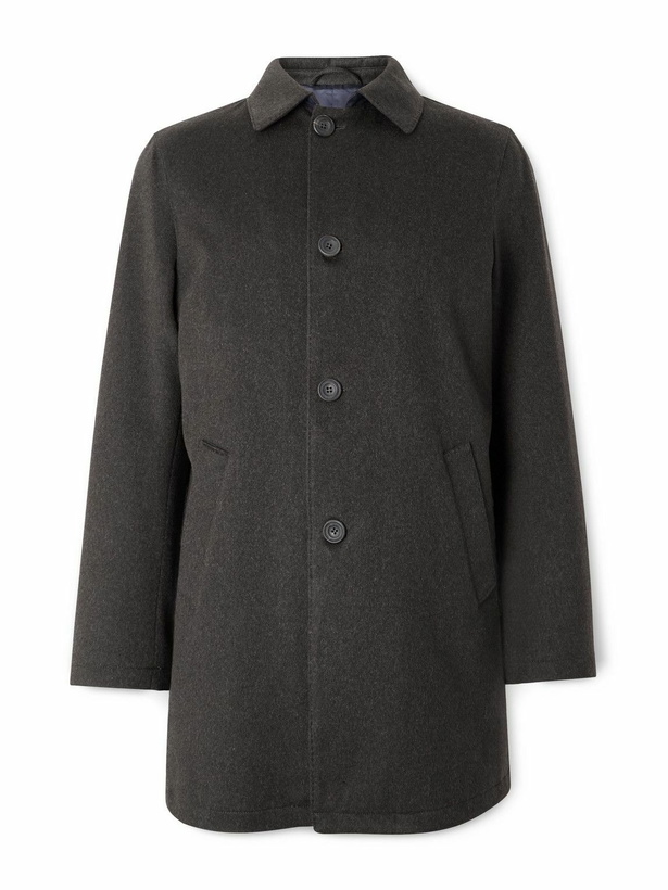 Photo: Rubinacci - Suede-Trimmed Brushed Cashmere Coat - Brown