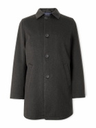 Rubinacci - Suede-Trimmed Brushed Cashmere Coat - Brown