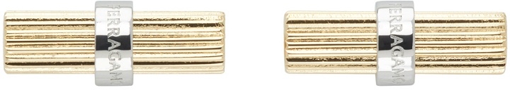 Photo: Ferragamo Silver & Gold Branded Cufflinks