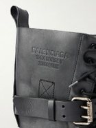 Balenciaga - Venom Distressed Leather Boots - Black