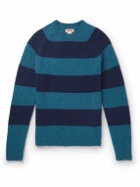 Baracuta - Shetland Striped Wool-Blend Sweater - Blue