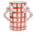 Damson Madder Women's Gingham Bow Vase in Red Gingham 
