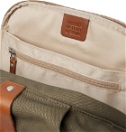 Brooks England - Dalston Small Leather-Trimmed Canvas Backpack - Army green