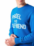 MC2 Saint Barth Man Crewneck Sweater With Padel Vs Girlfriend Jacquard