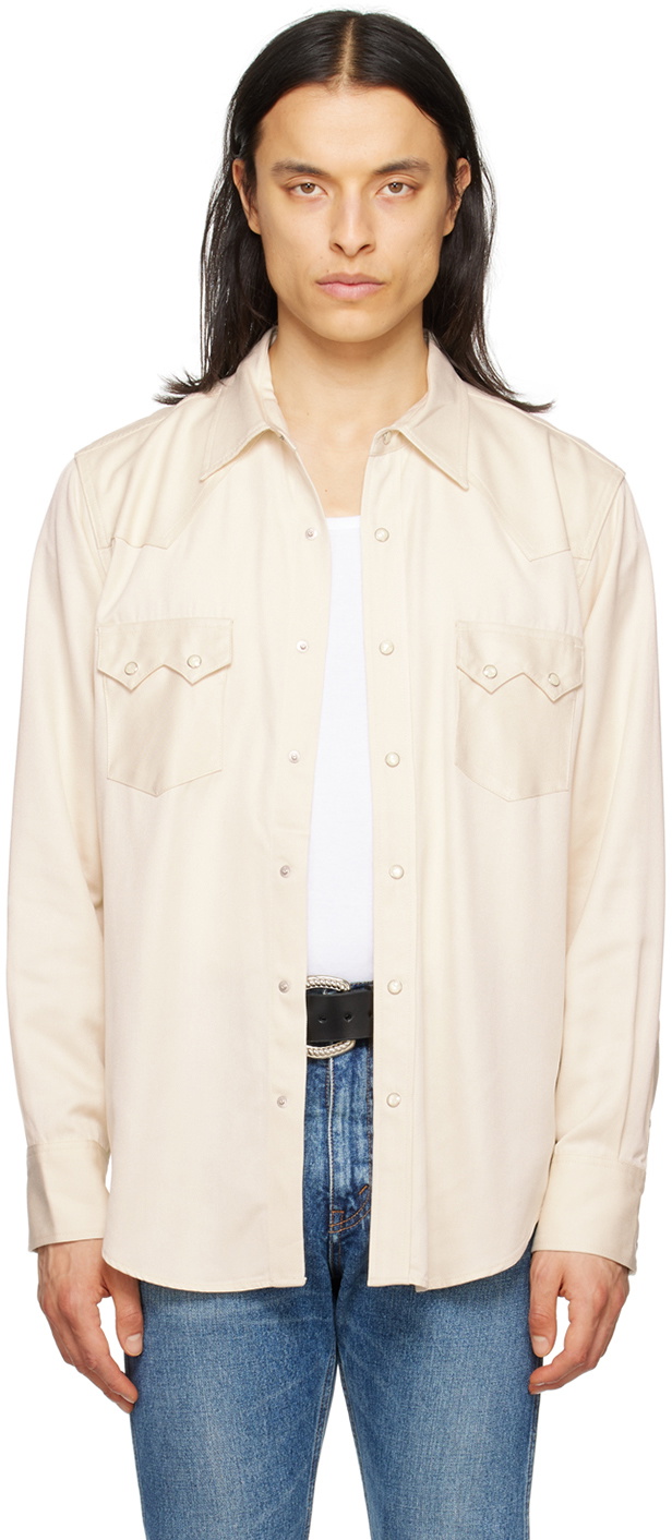 The Letters Beige Western Shirt