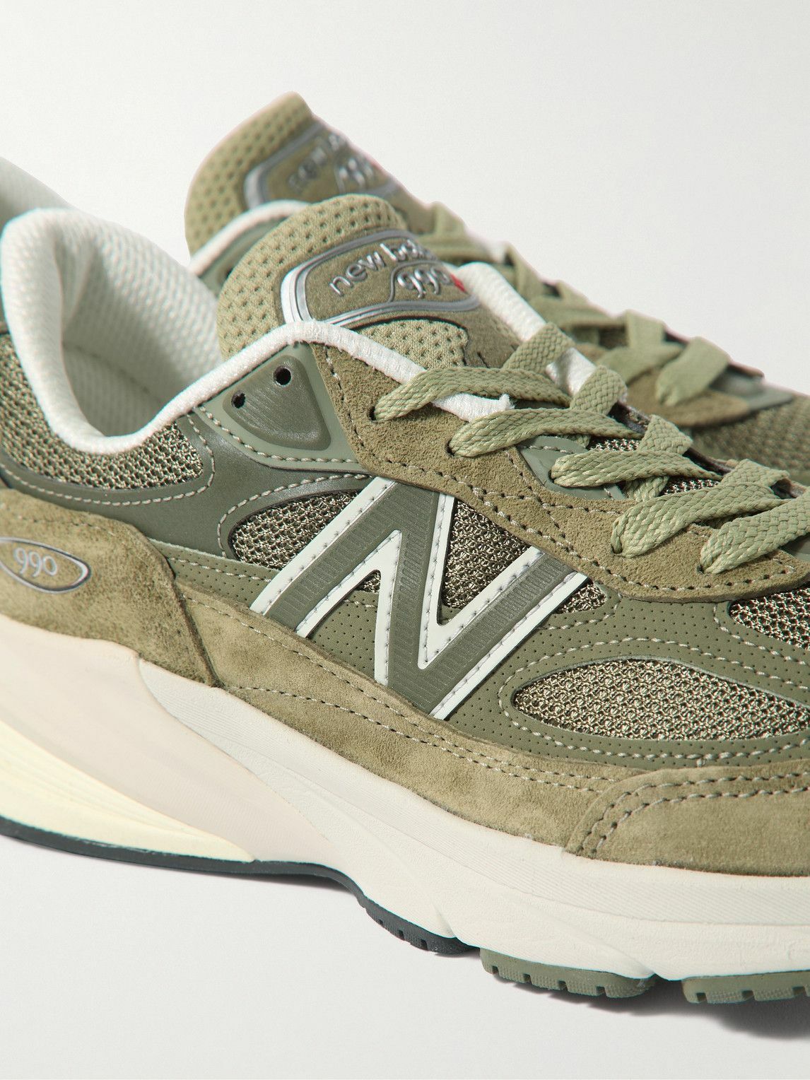【関税&送料込】New Balance Multicolor Mesh And Suede 990V6 NEW BALANCE 990v6 leather-trimmed mesh and suede sneakers