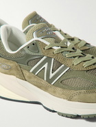 New Balance - 990v6 Leather-Trimmed Suede and Mesh Sneakers - Green