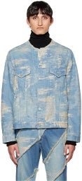 TAAKK Blue Distressed Denim Jacket