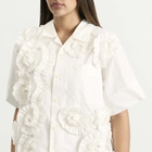 Story mfg. Women's Hand Applique Greetings Shirt in Ecru Fossil